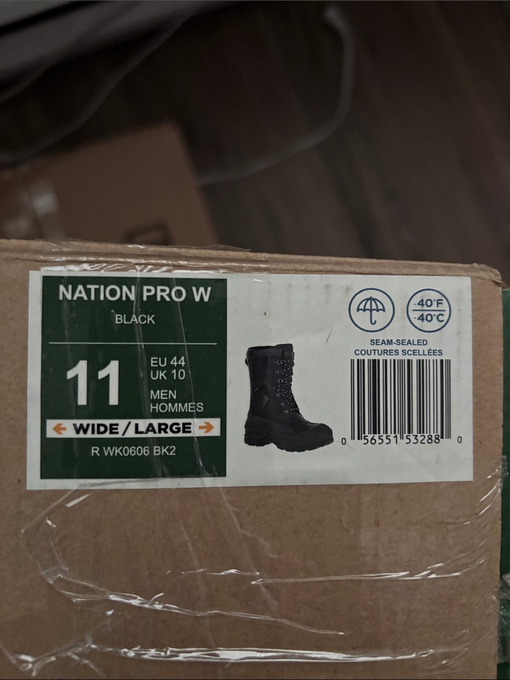 Kamik Nation Pro W Black Men's Rain & Snow Boots size 11 Wide